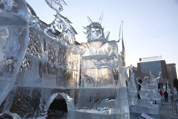 Ледяная Скульптура Выставлена Чанчуньском Парке Скульптур Городе Чанчунь Провинция Цзилинь — стоковое фото