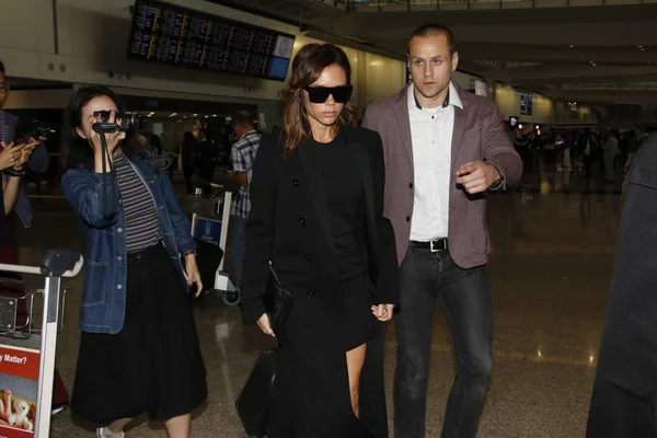 Cantante Socialite Inglese Victoria Beckham Fotografata All Aeroporto Internazionale Hong — Foto Stock