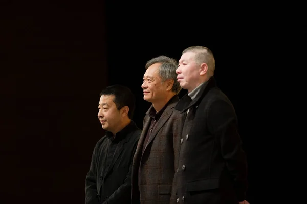 Left Chinese Director Jia Zhangke Taiwanese Director Ang Lee Chinese — 图库照片