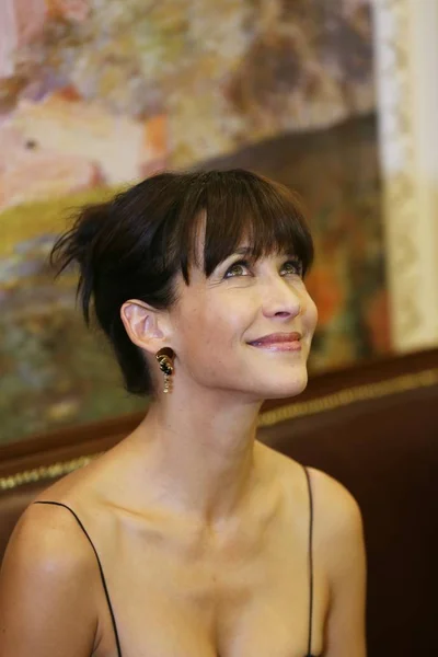 Actriz Francesa Sophie Marceau Sonríe Durante Una Entrevista Ceremonia Apertura — Foto de Stock