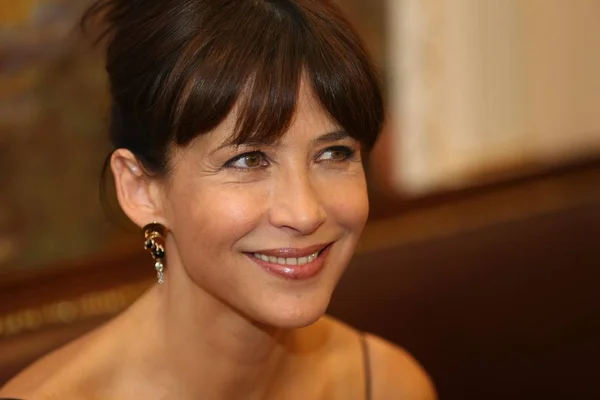 Actriz Francesa Sophie Marceau Sonríe Durante Una Entrevista Ceremonia Apertura — Foto de Stock