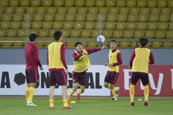 Players Chinese National Men Football Team Practise Training Session Fifa — Stock Photo, Image