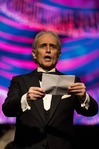 Tenor Español José Carreras Actúa Concierto Shenzhen Durante Última Gira — Foto de Stock