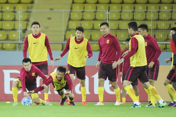 Players Chinese National Men Football Team Practise Training Session Fifa — Stock Photo, Image