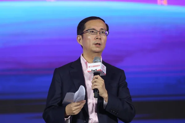 Daniel Zhang Eller Zhang Yong Alibaba Group Levererar Ett Tal — Stockfoto