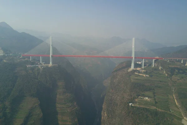 Veduta Generale Del Ponte Beipanjiang Ponte Più Alto Del Mondo — Foto Stock