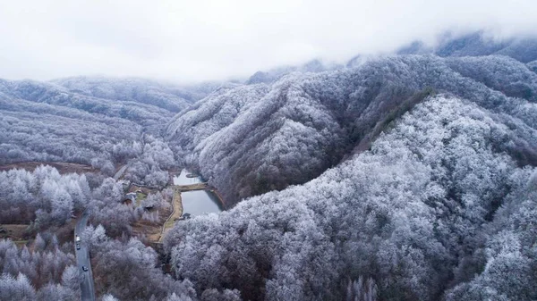 Landschaft Des Shennongjia National Nature Reserve Schnee Shennongjia Forstbezirk Der — Stockfoto