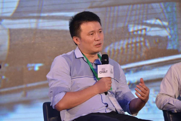 Chen Chi Ceo Der Chinesischen Online Wohnungsvermietungsseite Xiaozhu Spricht Auf — Stockfoto