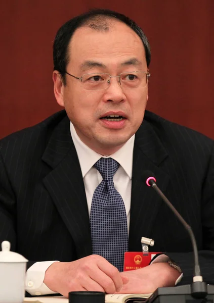 Ruan Chengfa Então Secretário Comitê Municipal Wuhan Partido Comunista China — Fotografia de Stock