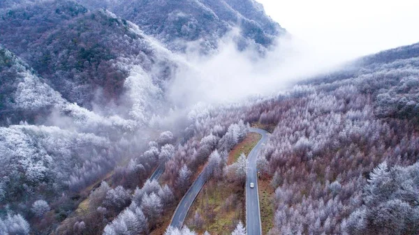 Landschaft Des Shennongjia National Nature Reserve Schnee Shennongjia Forstbezirk Der — Stockfoto