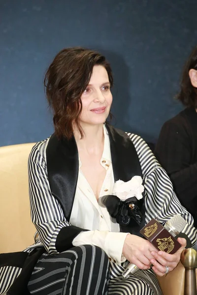 Actriz Francesa Juliette Binoche Asiste Una Conferencia Prensa Del Taipei — Foto de Stock