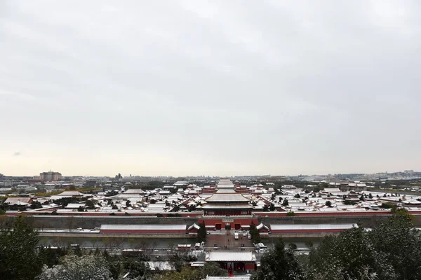 Celkový Pohled Palác Muzeum Také Známý Jako Zakázané Město Sněhu — Stock fotografie