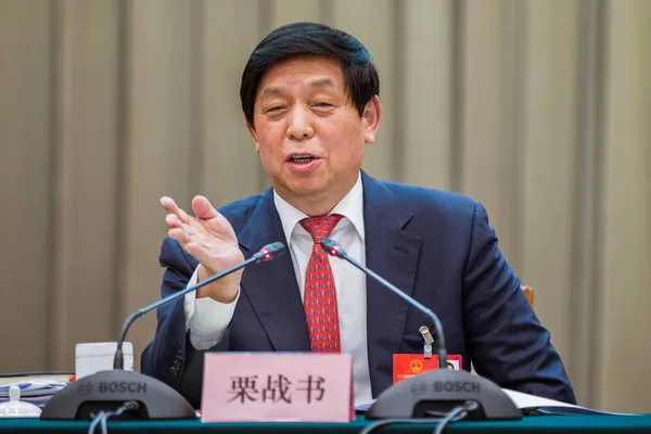 Zhanshu Director Oficina General Del Partido Comunista China Cpc Habla —  Fotos de Stock