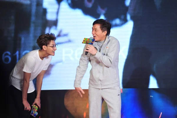 Hong Kong Kungfu Star Jackie Chan Rechts Und Der Chinesische — Stockfoto