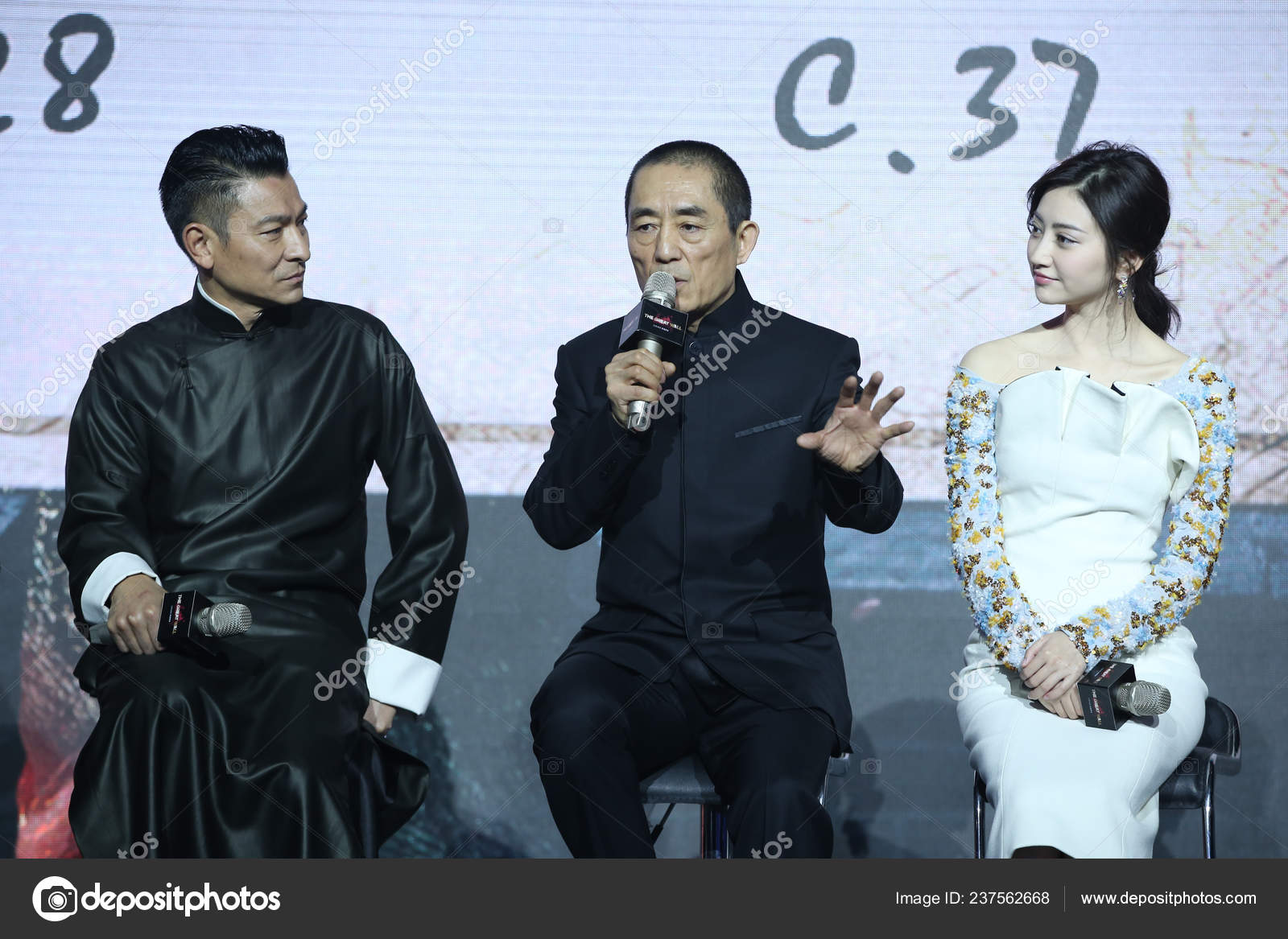 Left Hong Kong Singer Actor Andy Lau Chinese Director Zhang Stock Editorial Photo C Chinaimages