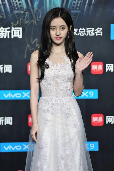 Şarkıcı Oyuncu Jingyi Çinli Kız Grubu Snh48 Geldiğinde Pekin Çin — Stok fotoğraf