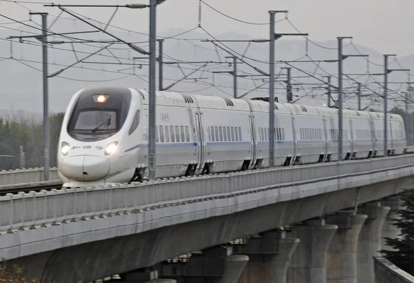 Tren Bala Crh China Railway High Speed Viaja Tren Interurbano — Foto de Stock