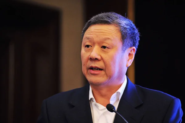 Wang Xiaochu Chairman Ceo Van China Unicom Spreekt Tijdens Een — Stockfoto