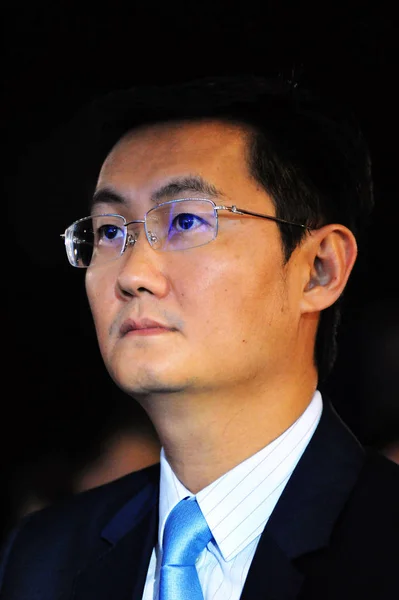 Pony Huateng Předseda Ceo Tencent Holdings Ltd Navštěvuje 2016 Čína — Stock fotografie