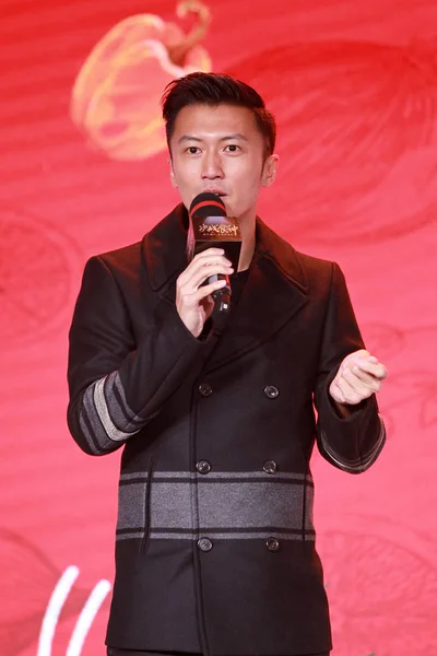 Hongkong Zanger Acteur Nicholas Tse Woont Een Persconferentie Bevorderen Zijn — Stockfoto