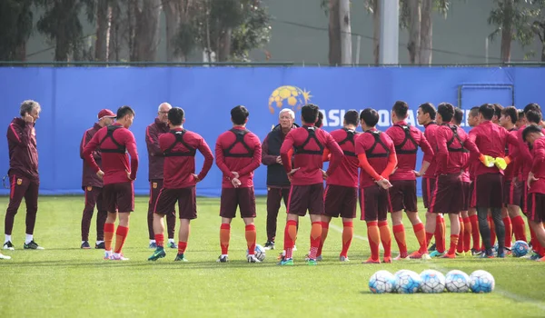 Entrenador Jefe Marcello Lippi Vuelta Selección Nacional Fútbol Masculina China —  Fotos de Stock
