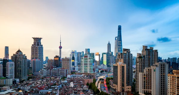 Skyline Edificios Gran Altura Rascacielos Puxi Shanghai China Septiembre 2016 — Foto de Stock