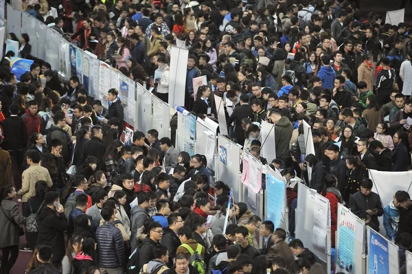 Kínai Diplomások Diákok Tömeg Fülkék Toborzók Harbin Város Észak Kínai — Stock Fotó