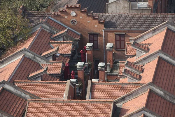 Uma Vista Complexo Shikumen Bairro Jianyeli Sendo Renovado Xangai China — Fotografia de Stock