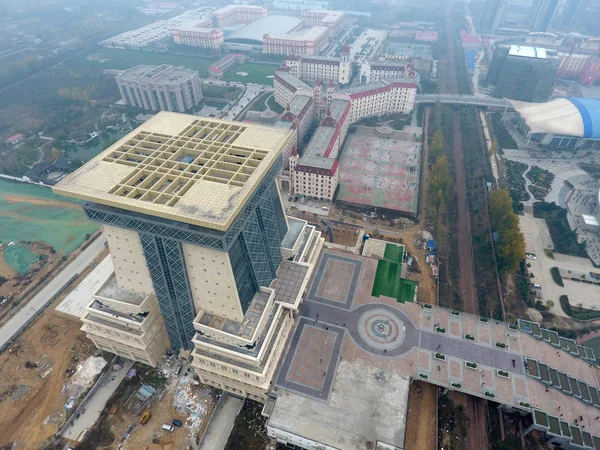 Вид Воздуха Здание Международного Университета Сиаса Университете Чжэнчжоу Городе Чжэнчжоу — стоковое фото