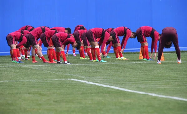 Fußballer Der Chinesischen Männer Fußballnationalmannschaft Nehmen November 2016 Kunming Der — Stockfoto