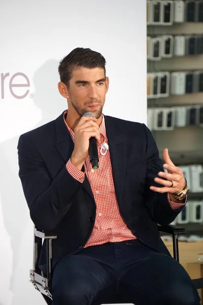 Estrela Natação Americana Michael Phelps Participa Evento Promocional Para Batidas — Fotografia de Stock