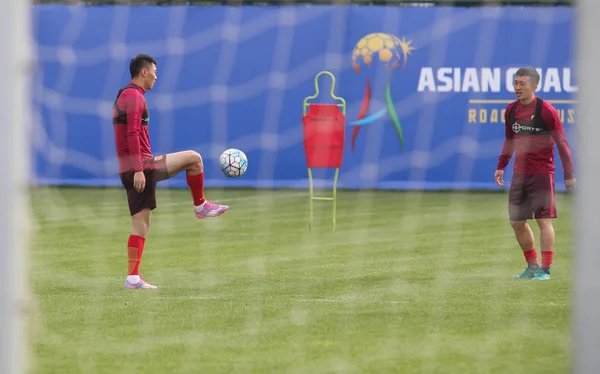 Les Footballeurs Équipe Nationale Chinoise Football Masculin Participent Une Séance — Photo