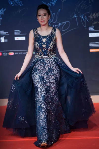 香港モデル セシリア王到着第 回のレッド カーペットの国際映画祭 賞マカオ マカオ 2016 — ストック写真