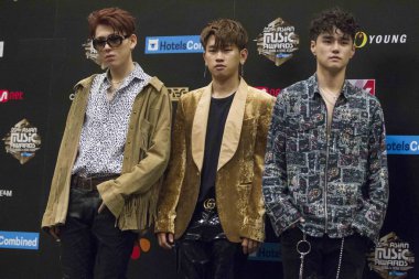 Members of South Korean boy group ZICO X Crush X DEAN attend a press conference for the 2016 Mnet Asian Music Awards (MAMA) in Hong Kong, China, 2 December 2016.