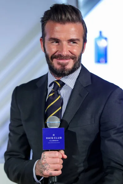 Englischer Fußballstar David Beckham Nimmt Einer Pressekonferenz Teil Haig Club — Stockfoto