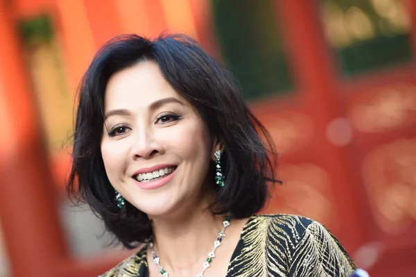 Actriz Hong Kong Carina Lau Posa Mientras Llega Exposición Joyería — Foto de Stock