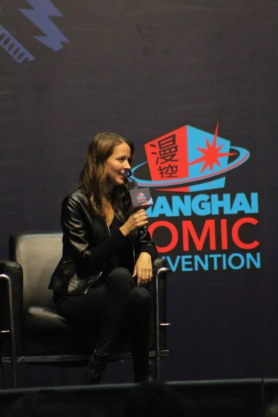 Atriz Americana Amy Acker Participa Evento Reunião Fãs Shanghai Comic — Fotografia de Stock