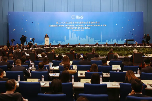 Şangay Belediye Başkanı Yang Xiong Uluslararası Liderleri Danışma Konseyi Isiac — Stok fotoğraf