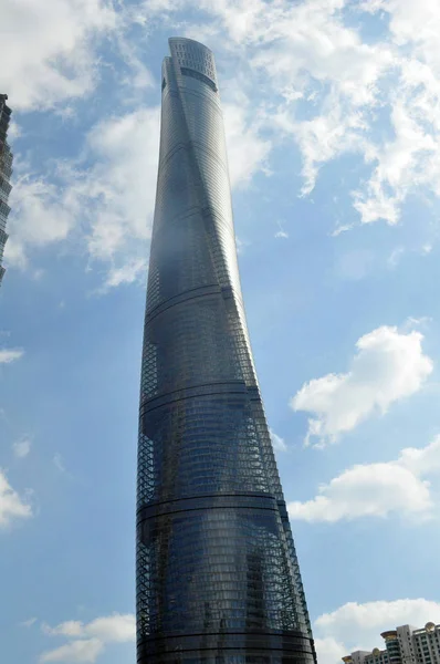 Pohled Shanghai Tower Finanční Čtvrti Lujiazui Pudong Shanghai Čína Února — Stock fotografie