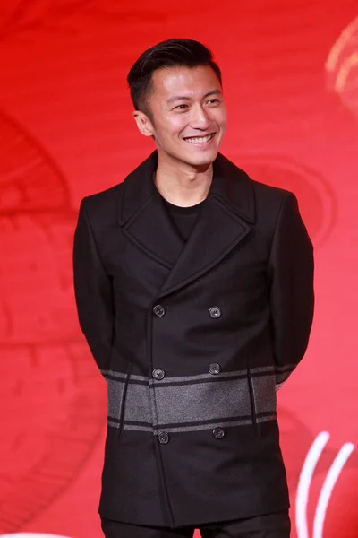 香港歌手兼演员谢志伟出席2016年11月28日在中国北京举行的宣传他的新片 煮一场风暴 的新闻发布会 — 图库照片