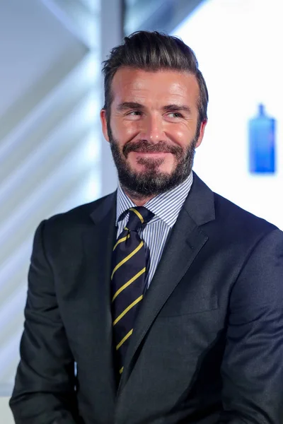 David Beckham Estrella Del Fútbol Inglés Asiste Una Conferencia Prensa — Foto de Stock