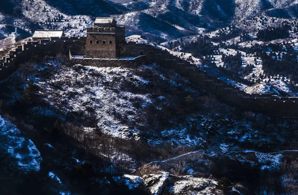 Landscape of the Jinshanling Great Wall in the snow in Luanping county, Chengde city, north China\'s Hebei province, 22 November 2016