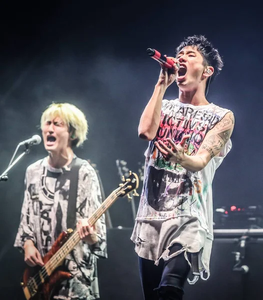 Membri Della Rock Band Giapponese One Rock Esibiscono Concerto Shanghai — Foto Stock