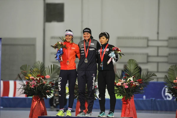 Desde Izquierda Primera Subcampeona Marrit Leenstra Los Países Bajos Ganadora —  Fotos de Stock