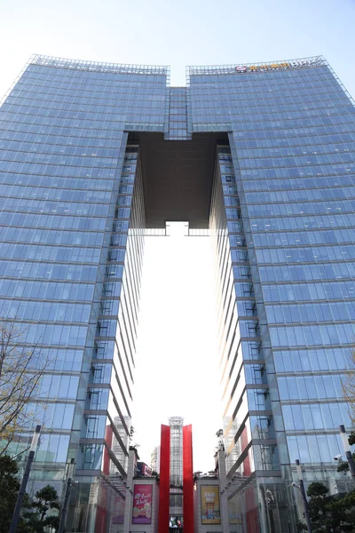 Vista Del Rascacielos Forma Pantalón Jin Hongqiao International Center También —  Fotos de Stock