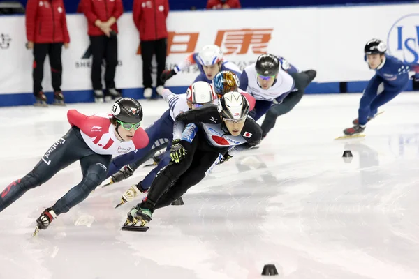 Keita Watanabe Aus Japan Vorne Rechts Bestreitet Das 1500M Halbfinale — Stockfoto