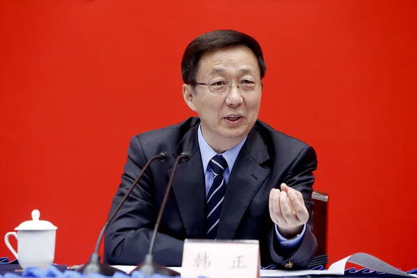 Han Zheng Tajemník Šanghajského Městského Výboru Komunistické Strany Číny Cpc — Stock fotografie