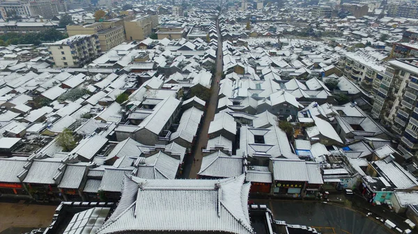 Tetők Épületek Vannak Blanketed Yangzhou City Kína Keleti Jiangsu Tartomány — Stock Fotó