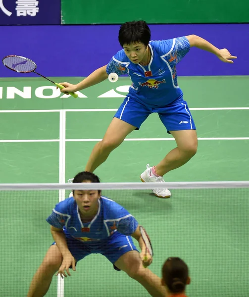 Chen Qingchen Back Jia Yifan China Compiten Contra Koharu Yonemoto — Foto de Stock