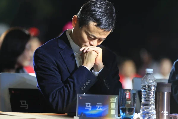 Jack Lub Yun Prezes Alibaba Group Płacze Jak Uczęszcza 2018 — Zdjęcie stockowe